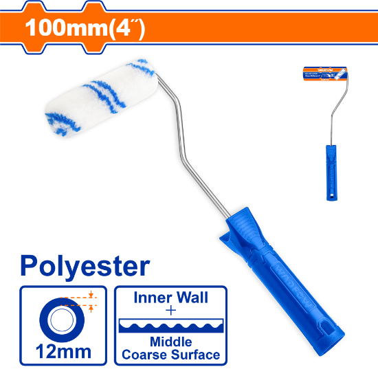 4"  12mm Polyester   رول دهان مع مسكة داخلي - Box (50 pcs) - Material:Polyester