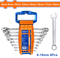 8 Pcs (6,8,10,13,14,15,17,19)mm  طقم شق مسنن - Box (6 pcs) - 8pcs combination spanner set