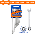 8-19mm 7 PCS  CR-V  طقم شق مسنن طقطاق صناعي - Box (6 pcs) - 7pcs Ratchet Spanner Set