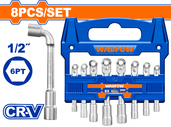 8 Pcs (8,10,11,12,13,14,17,19) mm CR-V  طقم كواع - Box (3 pcs) - 8Pcs L-Angled socket wrench set