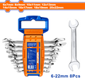 8 Pcs (6-22)mm طقم شق   - Box (6 pcs) - 8pcs double open end spanner set