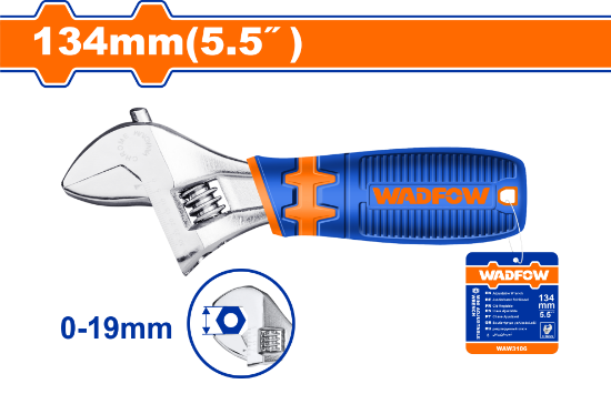 0-19 mm    مفتاح انكليزي مسكة كوتشوك - Box (10 pcs) - Mini adjustable wrench
