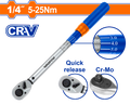 1/4" 5-25Nm مسكة تورك طقطاق - Pcs - Drive size: 1/4"