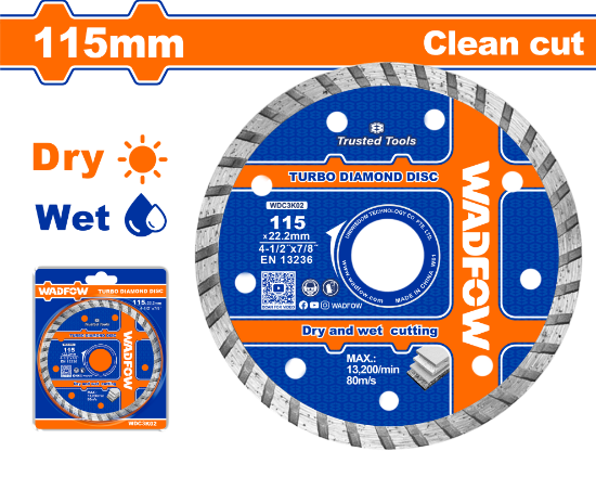 115(4-1/2"") x 22.2 mm  Wet / Dry Turbo ديسك غرانيت - Box (50 pcs) - 115(4-1/2"")X22.2mm