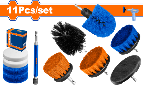 11 Pcs    طقم فراشي تنظيف - Box (4 pcs) - 11Pcs cleaning set