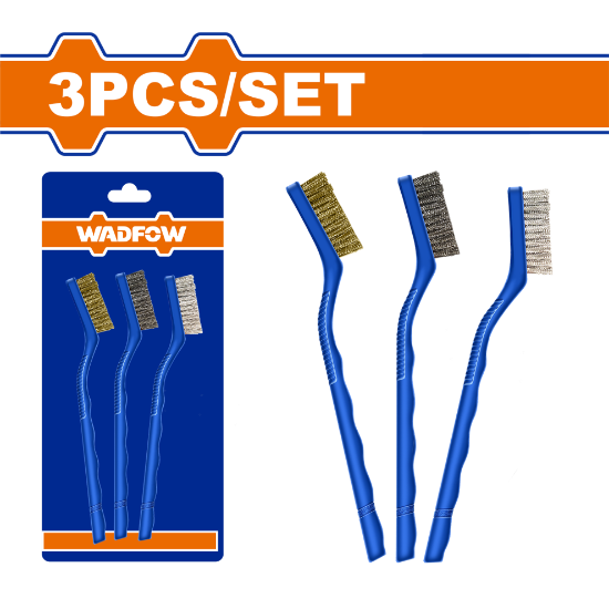 3 Pcs  7" nylon,brass,and wire bristles   طقم فراشي - Box (12 pcs) - Size:7"