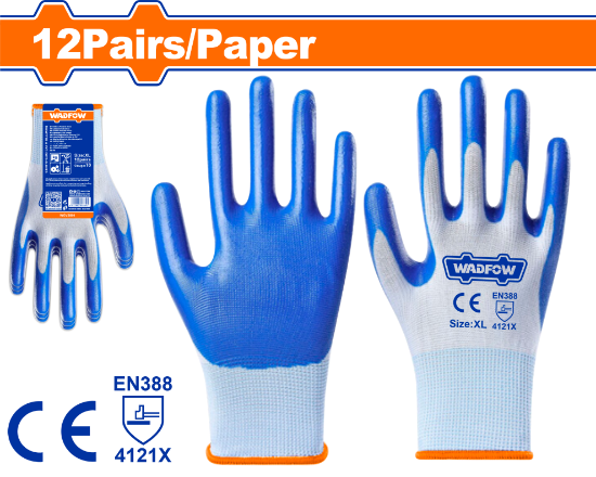 XL   كفوف نيتريل - Box (12 pcs) - HAND PROTECTION:Use for Oil assembly operation