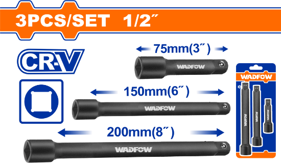 1/2"   طقم وصلات طقطاق بولاد - Box (5 pcs) - 1/2"Dr. Impact extension bar set