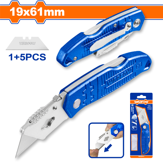 1+5 pcs blades 61x19 mm سكين شفرة   بتطوي - Box (12 pcs) - Folding knife