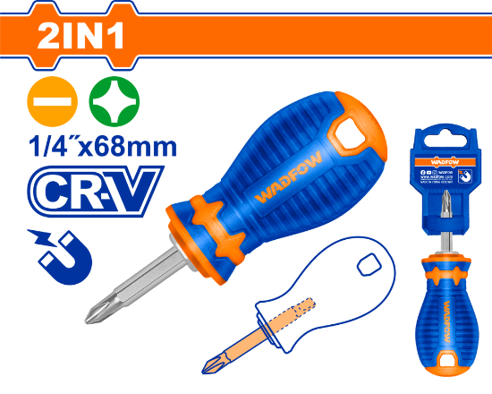 2 in 1   مفك براغي قصير - Box (12 pcs) - 2 In 1 screwdriver set