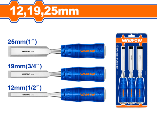 3 pcs    طقم ازميل نجار - Box (6 pcs) - 3 pcs Wood Chisel Set