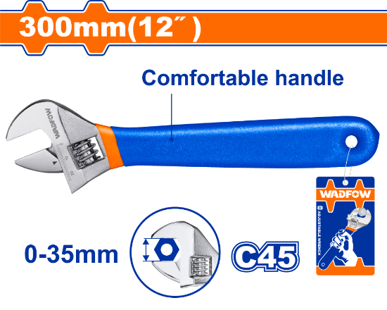 12"   مفتاح انكليزي ملبس كوتشوك - Box (6 pcs) - Length: 300mm(12")