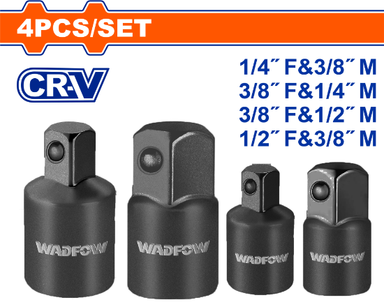 4 Pcs   طقم ادبتر تحويل بولاد - Box (10 pcs) - 4 Pcs Impact socket adapter set