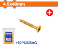 150 Pcs  4.5 x 40 mm   برغي اصفر خشابي مصالب - Pcs -