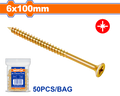 50 Pcs  6 x 100 mm   برغي اصفر خشابي مصالب - Pcs -