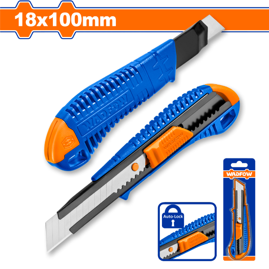 19 mm x 100 mm   سكين شفرة شاسي معدن سحب - Box (25 pcs) - Blade Size:18mmx100mm