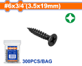 300 Pcs  6 x 3/4" (3.5x19mm)   برغي اسود خشابي مصالب - Pcs -