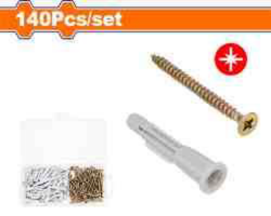 140Pcs (6x36)mm علبة براغي مع اسافين - Pcs - 140 Pcs/set