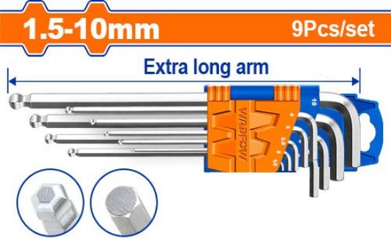 9Pcs 1.5-10mm طقم مسدس غلة اكسترا طويل - Box (6 pcs) -