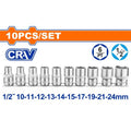 10Pcs 1/2" طقم طرابيش فدار - Box (5 pcs) - 10 Pcs 1/2" socket set