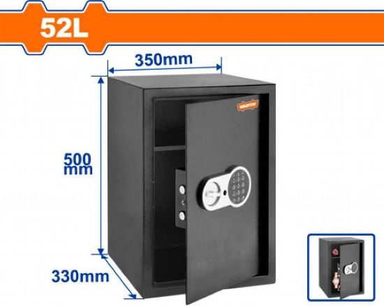 (H50XW35XD33)cm  خزنة حديد - Pcs - Extenal dimensions(H*W*D):20"*14*13"(50*35*33cm)