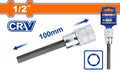 1/2" (6x100)mm طربوش راس مسدس طويل - Box (10 pcs) - 1/2" Long Hex bit socket