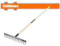 14T 1250mm 0.5Kg مشط حدائق مع عصا  - Pcs - Gravel rake with wooden handle