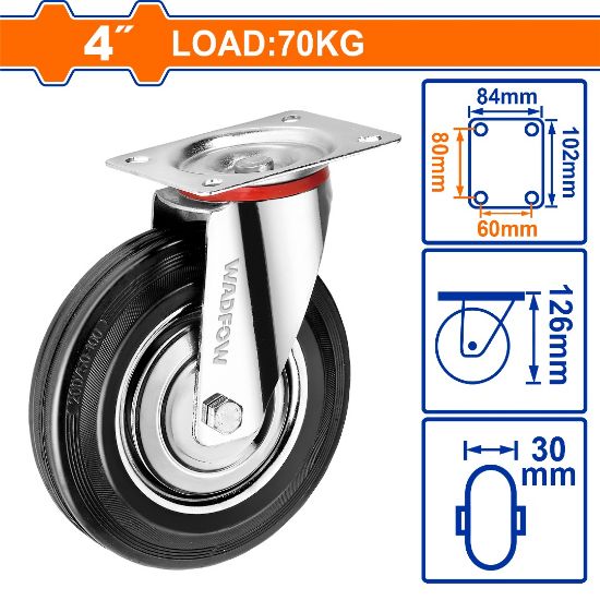 Load:70kg steel+rubber 4" دولاب قاعدة حديد متحركة - Pcs - 4" swivel caster wheel