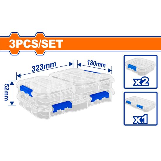 3Pcs طقم علب براغي شفاف - Pcs - 3 Pcs/set