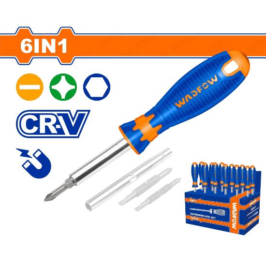 6 In 1 طقم مفك مع  رؤوس تبديل - Box (12 pcs) - 6 In 1 Screwdriver set