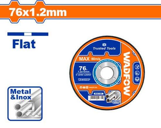 76x1.2mm ديسك قص ستانلس رفيع - Box (100 pcs) - 76mm(3")X1.2mm(3/64")X10mm(25/64")