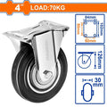Load:70kg steel+rubber 4" دولاب قاعدة حديد ثابتة - Pcs - 4" Rigid caster