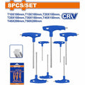 8Pcs L طقم منجم بمسكة - Box (6 pcs) - 8 Pcs T-handle torx wrench set