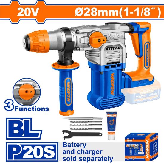 20V BL 28mm SDS كومبرسور بطارية برم وتكسير  - Pcs - Brushless motor