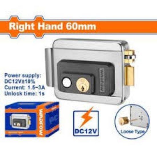 60mm12V قفل طبش كهربائي مسكة يمين - Pcs - Backset: 60mm