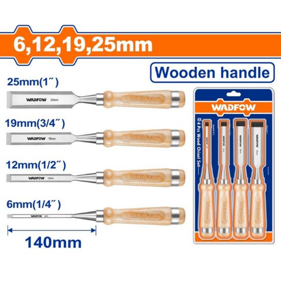4Pcs ازميل نجار مسكة خشب - Box (5 pcs) - Material:60CRV