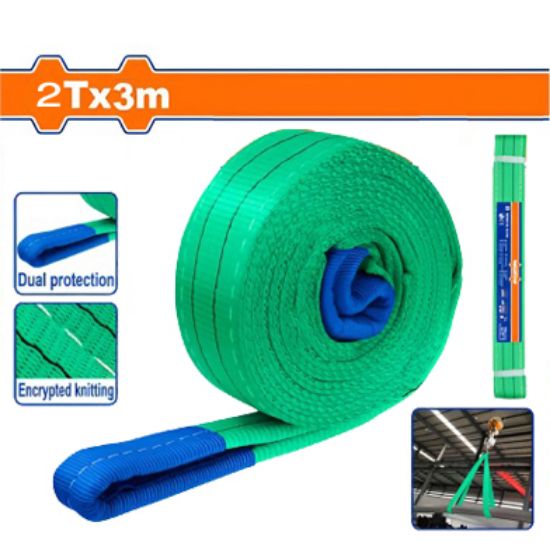 2Ton حزام رفع وقطر اخضر - Pcs - Load: 2T