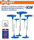 8Pcs L طقم مسدس بمسكة - Box (6 pcs) - 8 Pcs T-handle hex wrench set