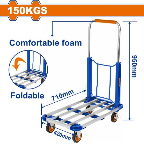 150 Kgs   عرباية نقل بضائع سهلة التوضيب حديد والمنيوم - Pcs - Load capacity: 150kg