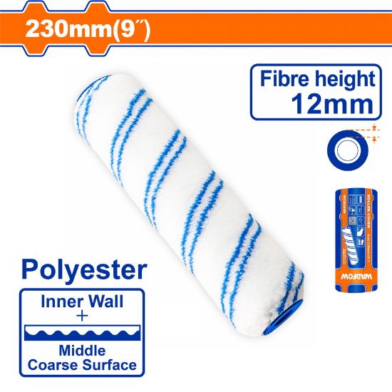 9" Fibre height:12mm Polyester خرطوشة رول دهان - Box (50 pcs) - Material:Polyester