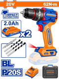 20V 2Batt 2Ah +Char+Box 62N.m BL  مقدح بطارية رجراج - Pcs - Brushless motor