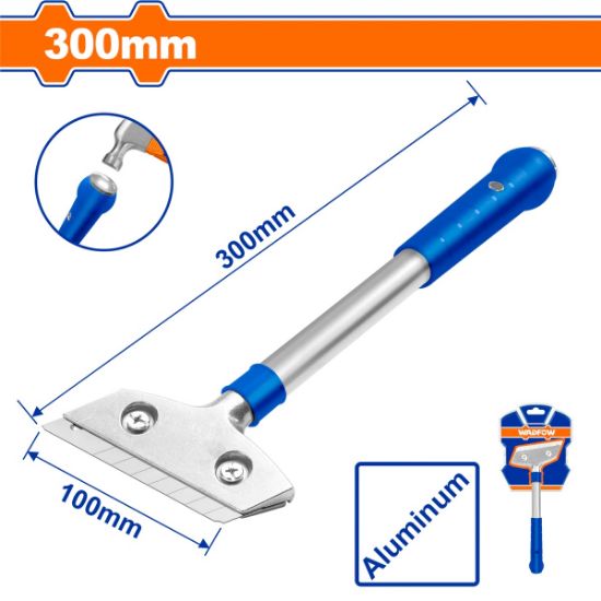 300 mm B.Size : (18X100)mm شفرة تنظيف مع مسكة - Box (10 pcs) - Material:aluminium alloy knife plate