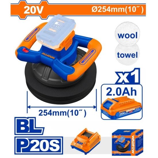 20V 1Batt 2Ah+Char 10" BL مكنة بوليش عل البطارية - Pcs - Brushless motor
