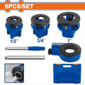6Pcs (1/2"-3/4"-1") طقم قلووز للقساطل - Pcs - 6 Pcs pipe threading set