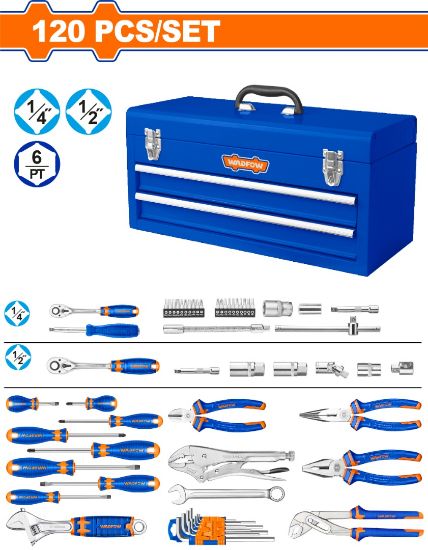 120 Pcs طقم عدة شنطة حديد - Pcs - 120 Pcs Tool Chest Set