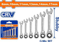 6pcs  8 - 17 mm   طقم شق مسنن طقطاق - Pcs - 6 pcs Short ratchet spanner set
