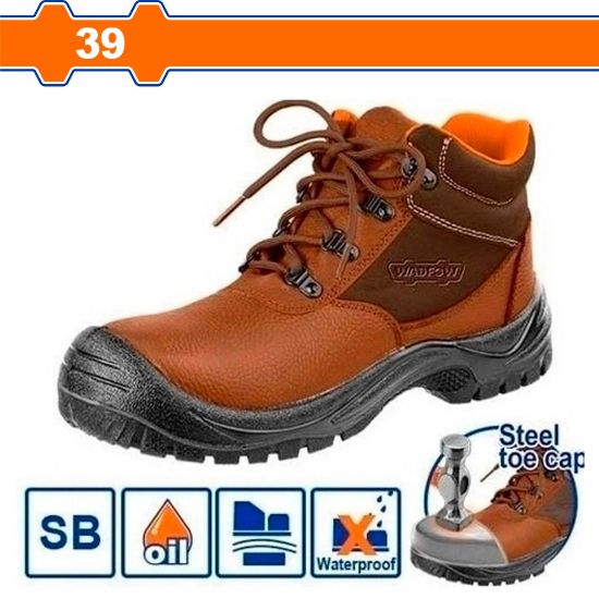 39 بوط عمال مع حماية للاصابع بني - Pcs - Foot protection