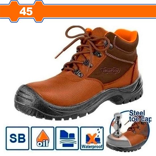 45 بوط عمال مع حماية للاصابع بني - Pcs - Foot protection