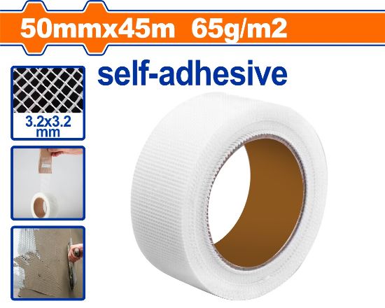 50mmx45m 65g/m2 تلزيق شبك فايبر  - Pcs - Fiberglass self-adhesive mesh tape