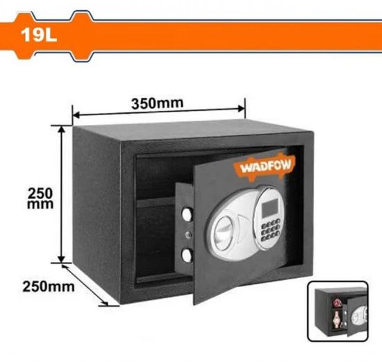 (H25XW35XD25)cm  خزنة حديد - Pcs - Extenal dimensions(H*W*D):10"*14*10"(25*35*25cm)